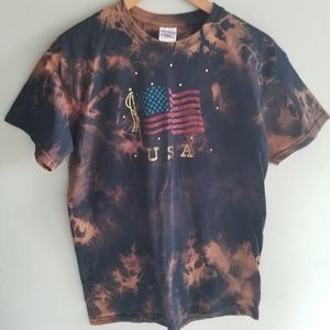 Bleach out American flag tshirt